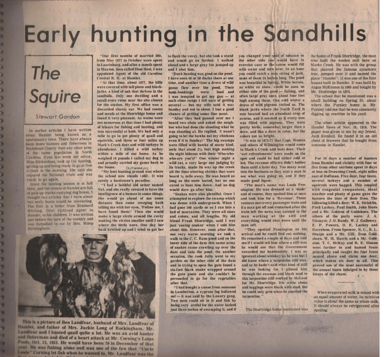 The Squire - Early Hunting in the Sandhills OH