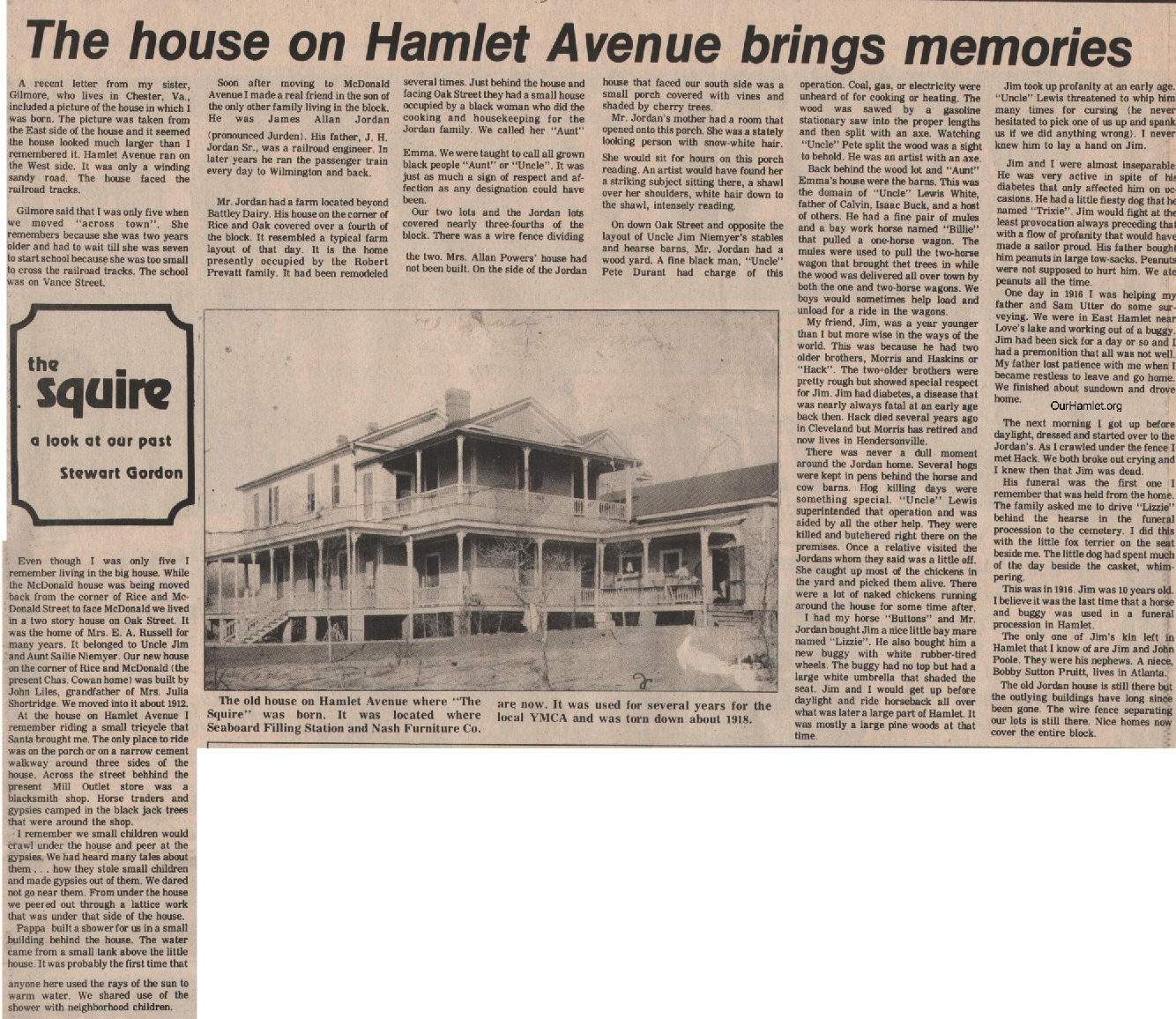 The Squire - The house on Hamlet Avenue brings memories OH
