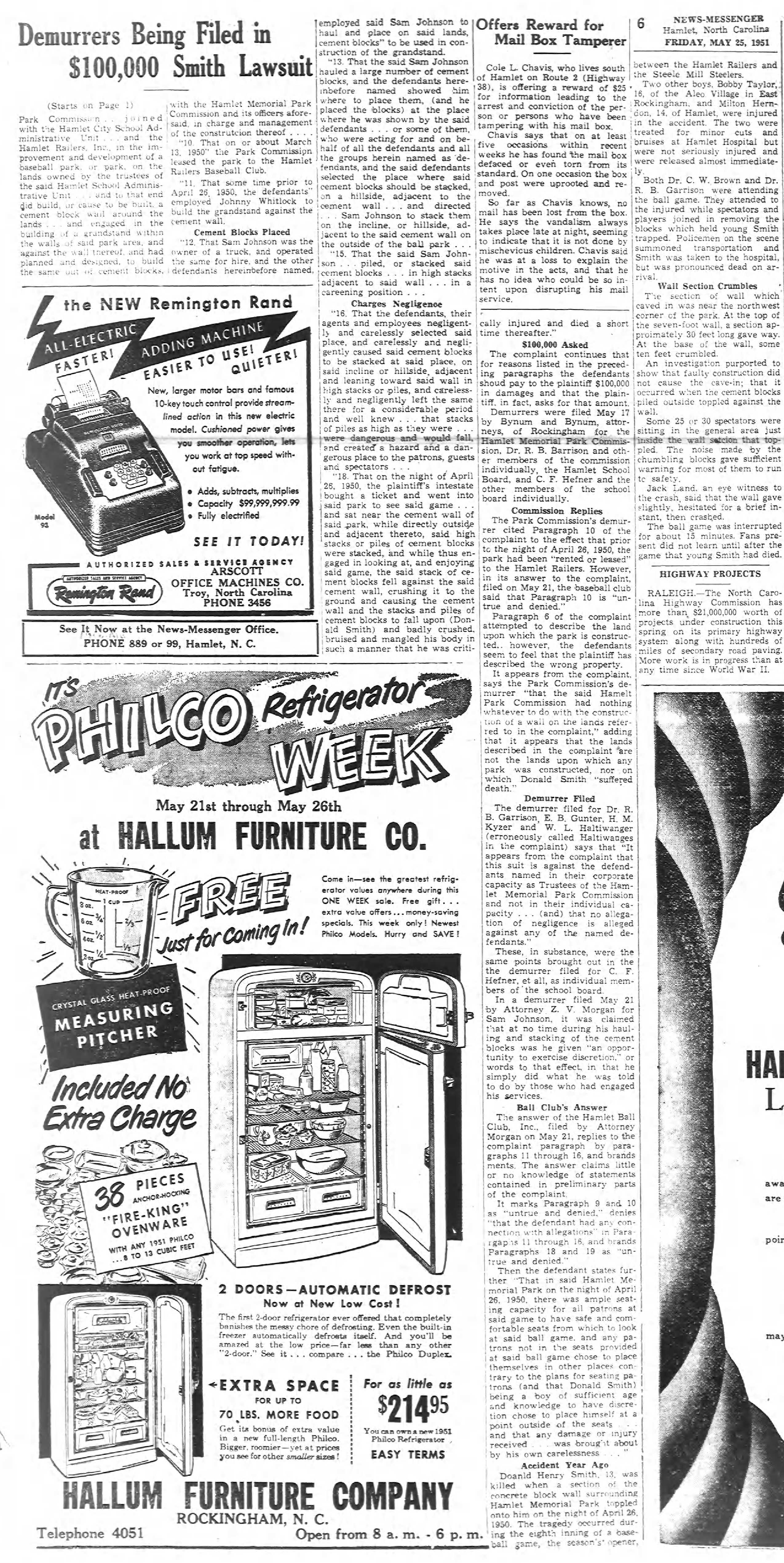 Hamlet Railers lawsuit 1951 2.jpg