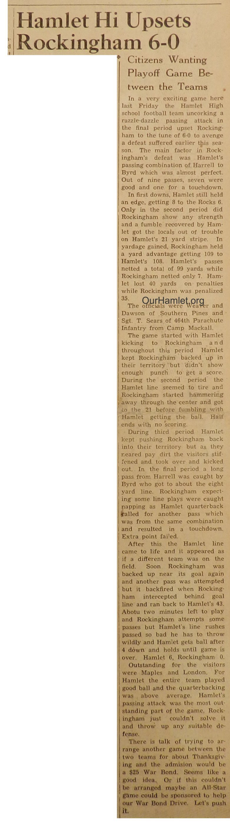 1944 Hamlet defeats Rockingham OH.jpg