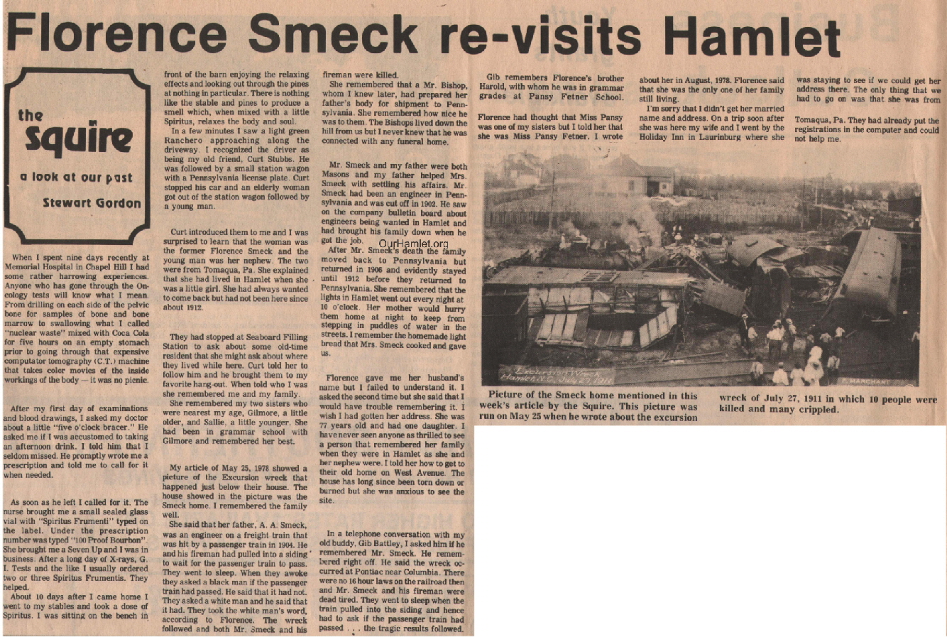 The Squire - Florence Smeek Re-visits Hamlet OH